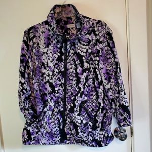Zengery by Chico's purple and black zip-up jacket size 2 womens 14 or medium.